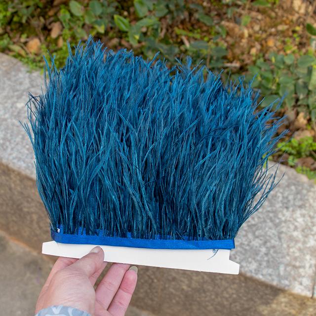 1meter 8 -10cm White Ostrich Feather Trims Natural Black Ostrich Feather For Craft Ribbon Fringe Skirt Party Clothing Plume Decor