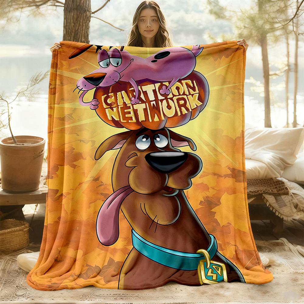 1PC Cartoon Network Outdoor Blanket Lightweight Flannel, Soft & Warm, All-Season, Outdoor, Camping, Living Room, Office, L1106111