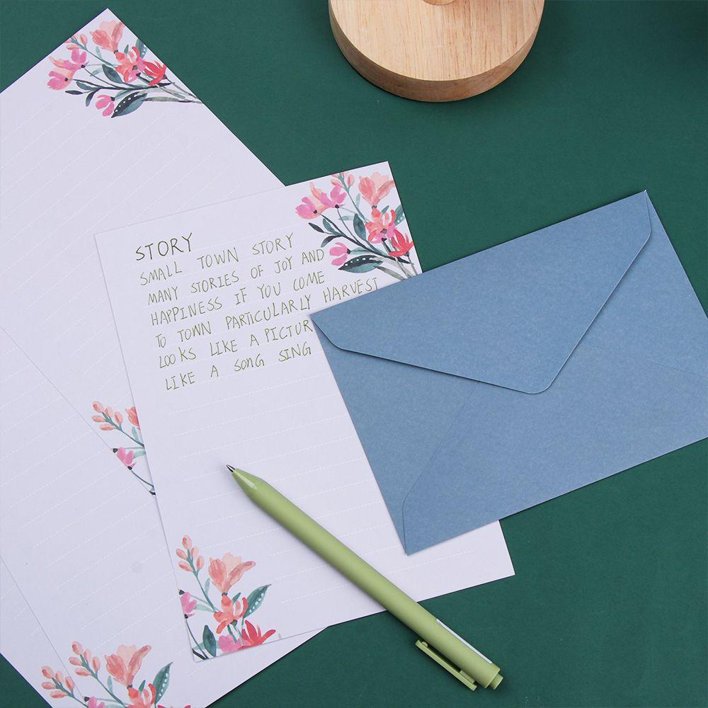 Invitation Card Party Wedding Letter Envelopes Set Printed Flower Floral Pattern Paper Love Note