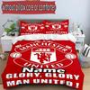 3pcs Duvet Cover Set (1*Duvet Cover + 2*Pillowcase, Without Core), Custom Name Manchester United F.C Pattern Bedding Set, Home Bedroom Decor Gift