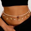 2 Pcs/set Shell Starfish Waist Chain Gold Belly Chains Charms Beads Body Chain  Rave Event