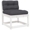 6 Piece Garden Sofa Set with Cushions White Solid Pine Wood