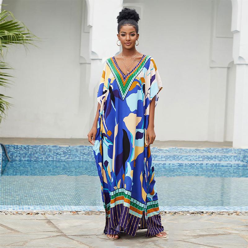 EDOLYNSA 2023 Лонг-Бич накидка кафтан платье макси пляжная одежда оверсайз бикини накидка халат пляж саронг пляжная туника Q807