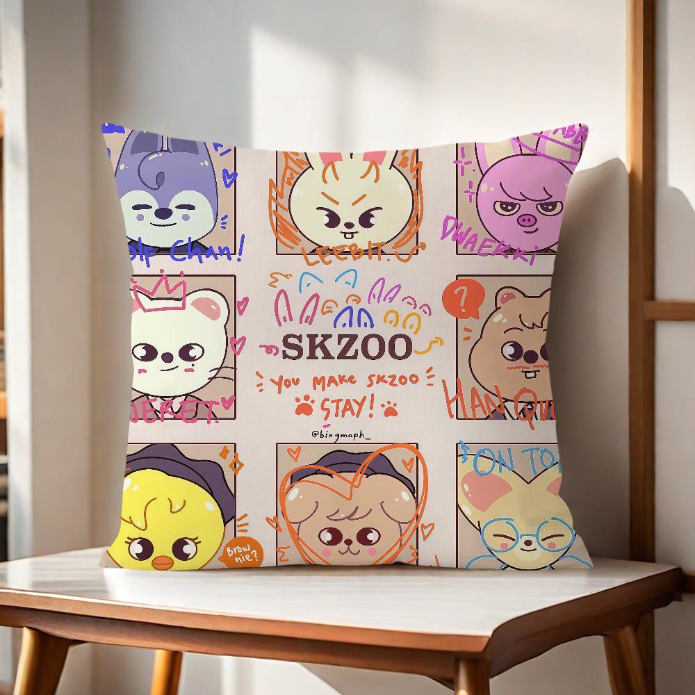 Kpop S-Skz-oo-S Мультяшная наволочка Для Подушки Дивана Печатный Декор Комнаты Дома Офиса Кофейни Автомобиля Нордическая Простота