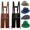 Традиционные немецкие подтяжки для Lederhosen - Вышитые подтяжки-шорты из замши для Октоберфеста, варианты шляп на заказ