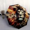 1pc Lion's Crown Amidst Celestial Flames Automatic Opening and Closing Umbrella, Lightweight 3-Fold, With Cute Cartoon Characters, Suitable for H