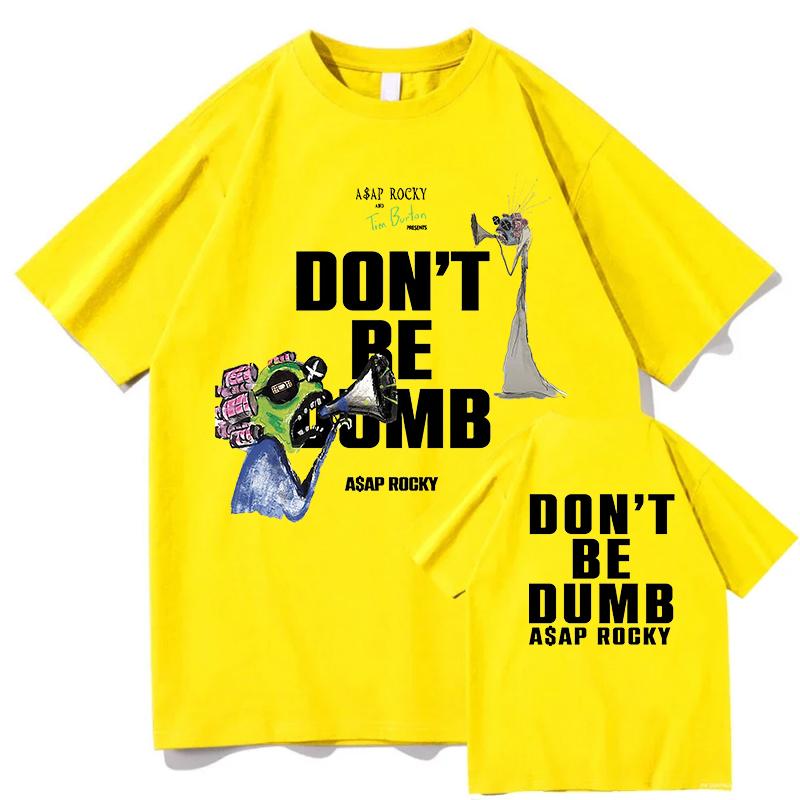 AAP ROCKY Don t Be Dumb Tour 2025 Graphics Print T Shirts High Quality Unisexs Harajuku Tshirts Summer Cotton Tees Shirt Fans Gift