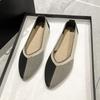 Женские балетки 2024 Весна и Осень Новые Остроносые Вязаные Женские Туфли Модные Дышащие Нескользящие Красивые Цветовые Сочетания