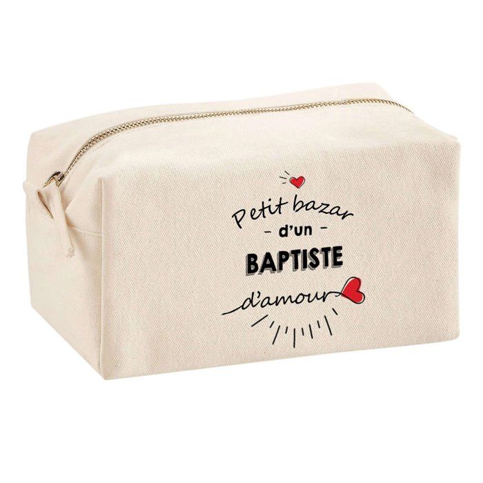 Trousse multifonction Bazar d'un Baptiste d'amour Cadeau Anniversaire Idée Personnalisé | Trousse Scolaire Fournitures Bureau