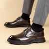 Высококачественные мужские деловые британские повседневные кожаные туфли, рабочая обувь, модная корейская версия джентльменских кожаных туфель на шнуровке