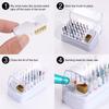 Nail Drill Bits Holder with Cleaning Brush 30 Holes Dustproof Clear Visible Portable Nail Art Drill Bits Display Storage Box Home Salon Supplies