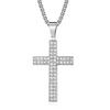 Титановая сталь бриллиантовое крест ожерелье одинарный и двойной ряд бриллиантовый крест кулон для пары