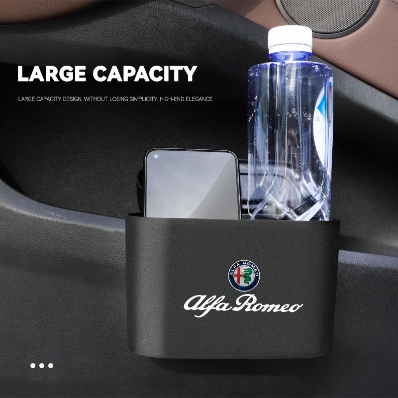 Hanging Car Trash Can Auto Emblem Garbage Box For Alfa Romeo Giulia Stelvio Giulietta 156 159 147 Mito Tonale Brera Disco VolantGQ7