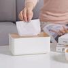 Plastic Tissue Box Modern Wooden Cover Paper with Oak Home Car Napkins Holder Case Home Organizer Decoration Tools Tissue Box