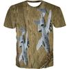 Крутая футболка с изображением истребителя, напечатанная на 3D-принтере. Летняя мужская футболка для любителей самолетов. Повседневные спортивные футболки для фитнеса. Детские футболки с коротким рукавом.