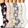 6 Pairs Flowers Compression Socks Nurse Compression Socks Sport Ladies Lady Women Running