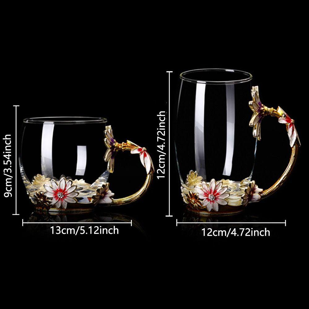 Эмалированный цветок чайная чашка набор тарелок элегантный цветок чайная чашка набор необычные стеклянные кофейные кружки подарок маме