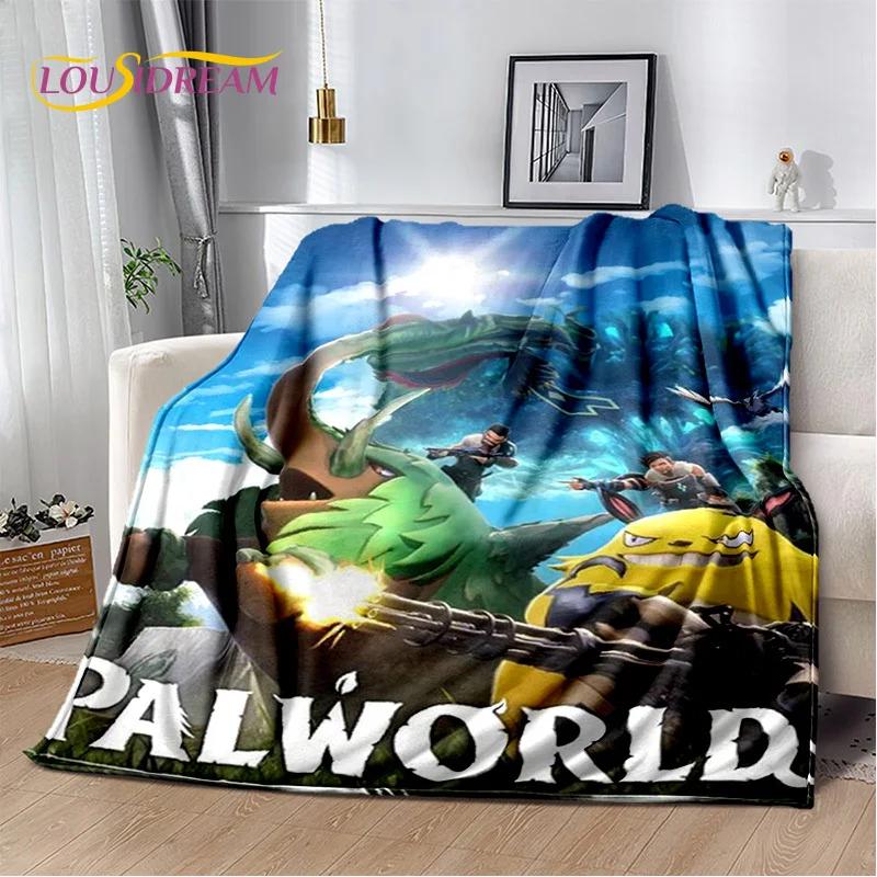 3D Мультяшное Игровое Одеяло Palworld, Мягкое Пледовое Одеяло для Дома, Спальни, Кровати, Дивана, Пикника, Путешествий, Офиса, Покрывало для Отдыха, Детское