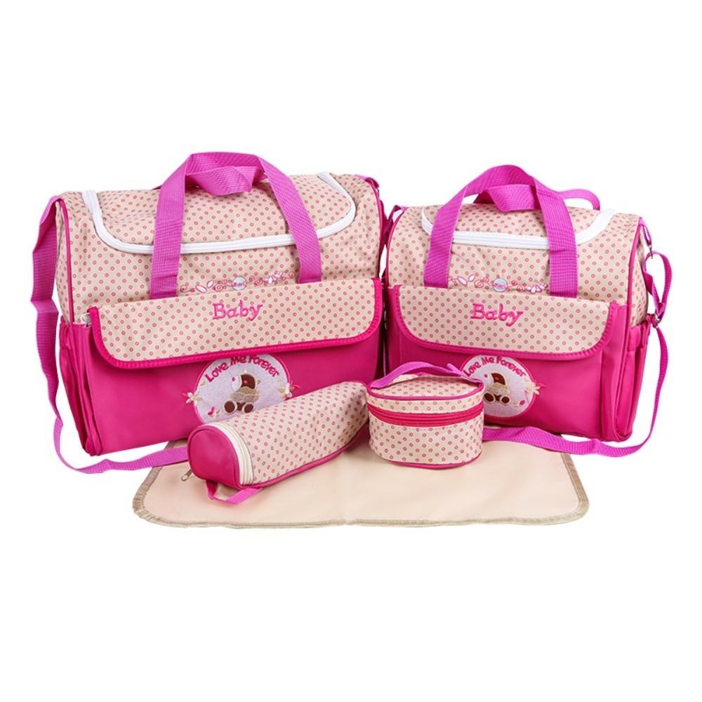 5Pcs/set Multifunctional Baby Diaper Bag Large Capacity Crossbody Bags New Shoulder Bag Mother Baby
