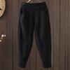 2025 новые однотонные хлопковые вельветовые утепленные брюки Харлан женские свободные теплые с эластичной талией повседневные брюки