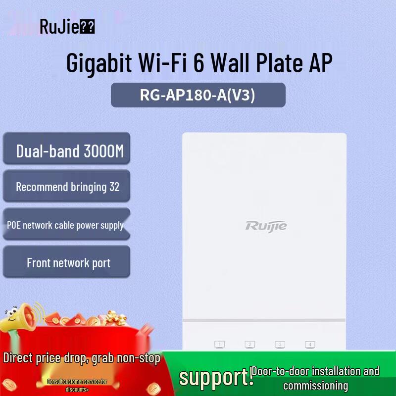 Ruijie RG-AP180-A(V3) Wi-Fi 6 Panel AP