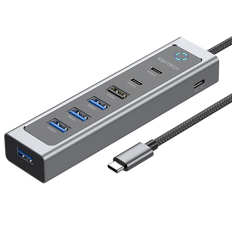 7-портовый USB-C док-станция-разветвитель: USB 3.2 Хаб для ноутбука 7-в-1 Адаптер