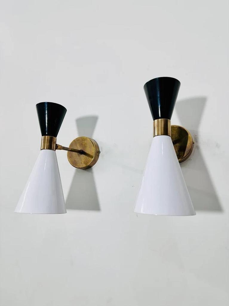Custom Italian Diabolo Wall Lights: Modern Brass Sconces