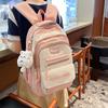 Print Letter Kmgdmbg Nylon School Backpack With Color Block Design Students For