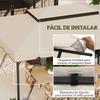 Replacement Canopy for Gazebo 4x3 m with Double Roof Drainage Holes Canopy Only NOT Including Frame Beige