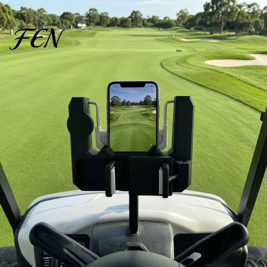 Steering Wheel Phone Mount Golf Cart Holder, with Pencil Slot, Universal Flip-Up Cell Stable Holder Mount, Accessories, Gift for Men Women Golfer