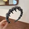 1 шт. Прочная черная кружевная сетчатая повязка на голову U-образной формы, модные аксессуары для волос, нескользящий, с жемчугом, блестящий обруч для волос для женщин и девочек
