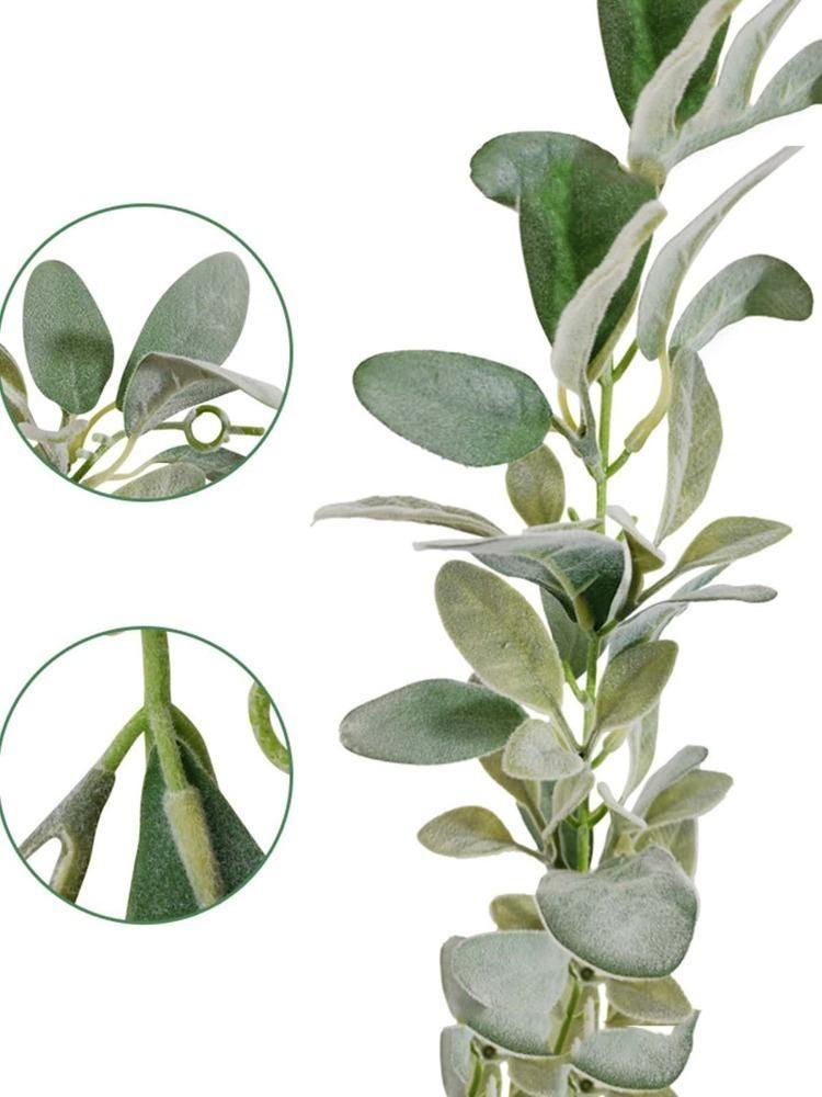 150 см/200 см Искусственные овечьи уши Эвкалиптовые листья Гирлянда Искусственные лозы Гирлянда Искусственная гирлянда для свадьбы Домашняя вечеринка Декор DIY Цветочный