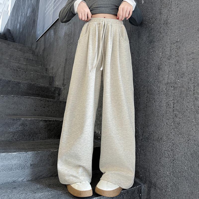 2025 New Style Girls' Wide-Leg Sweatpants for Spring & Autumn - Fashionable for Middle & Large Children, Junior High Students