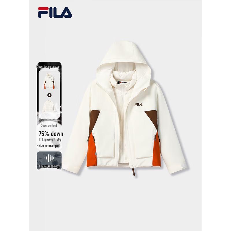 Fila Женская зимняя пуховая куртка Colorblock 2025, комплект из 2 предметов