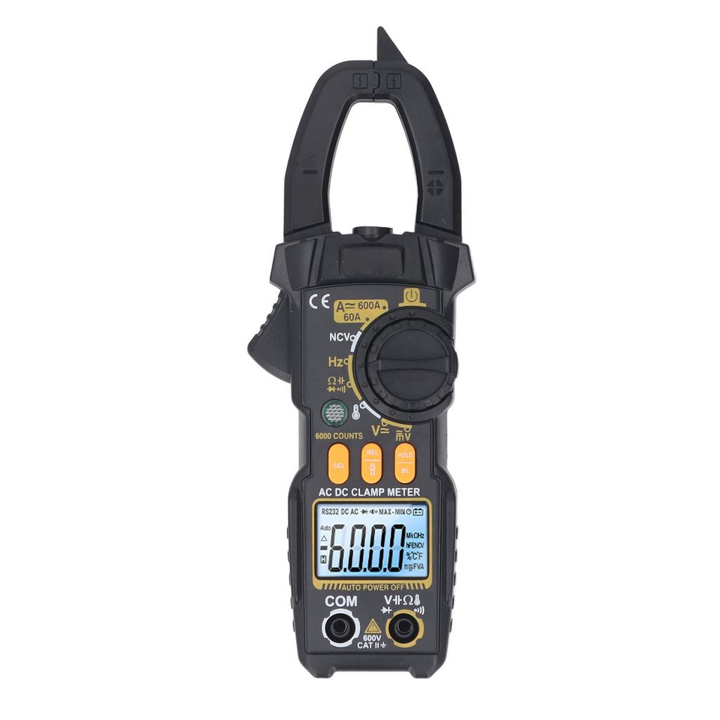 Digital Clamp Meter Multimeter 6000 Count LCD AC DC Volt Amp Diode Temp Hz Ohms Capacitance Tester Electrican Tool PN108