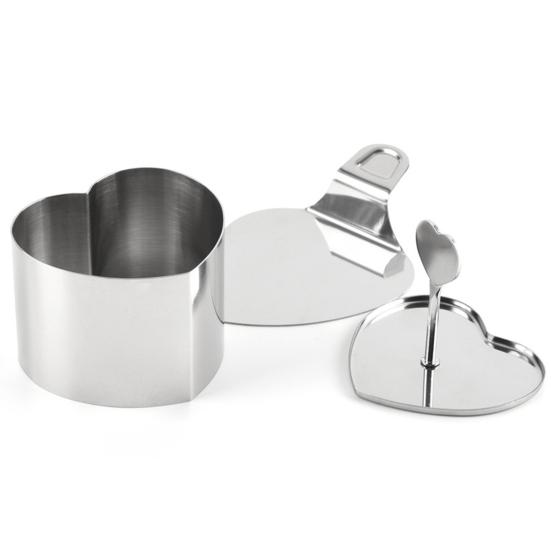 Форма для выпечки из нержавеющей стали с прессующим дном, форма "Сердце", "Круг", легко извлекаемая, форма для десерта, кухонный инструмент