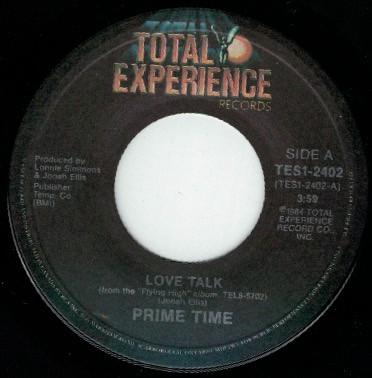 7-дюймовая пластинка PRIME TIME - Love Talk TES12402 Total Experienc 1984 Канада Танцевальная и Электронная Б/У