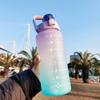 2000 мл портативная градиентная матовая спортивная бутылка для воды с прыгающей трубочкой