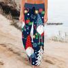 Women's Comfy Pajama Pants Pocket Christmas Print Drawstring Wide Leg Pants