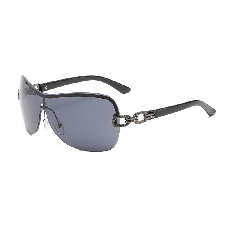 Millennium style frameless one-piece sunglasses women's premium sense personality chain retro sunglasses sunglasses