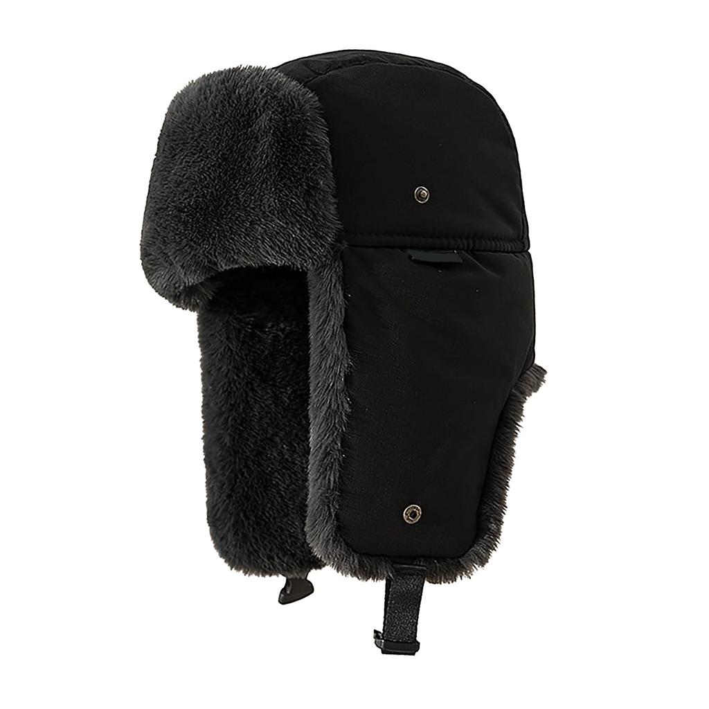 LYING Russian Pilot Cap with Ear Winter Work Cap for Warm Hat for and Outdoor Also Available In Large Perfect for Cold Weather Men's Flaps,