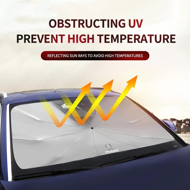 For Peugeot Car Front Window Sunshade Cover Windshield Folding Sun Shade For Peugeot 407 508 2008 5008 307 308 3008 206 207 208