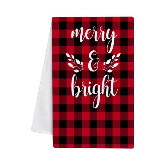 Dish Cloth Towel Multi-purpose for Party Quick-drying Xmas Tree Snowman Print Cleaning Towel Excellent Kitchen Cleaning Fluffy Texture