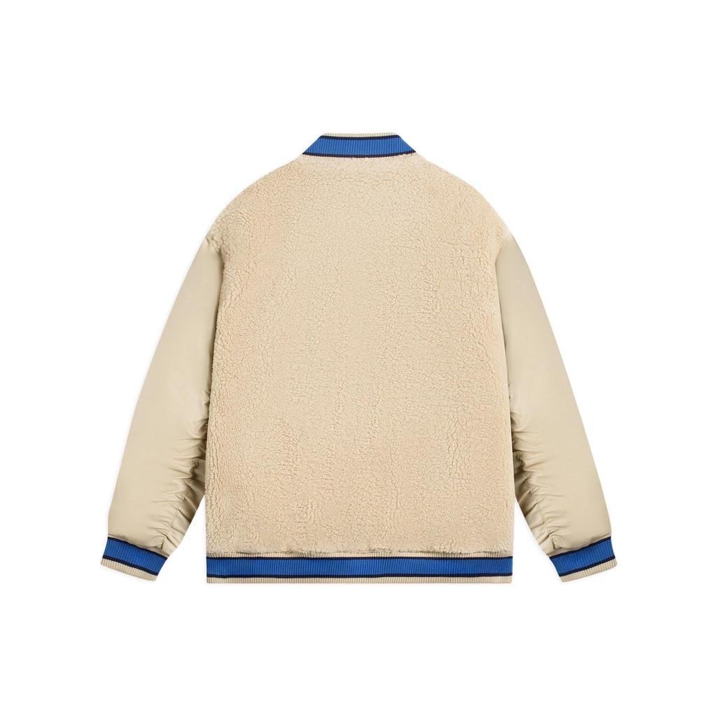 Li Ning Color Block Patch Pocket Detail Single Breasted V Neck Jacket Men Jackets AFDSA73-1