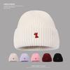 Autumn and Winter Warm Knitted Hats for Men and Women Korean Style Small Fox Embroidered Loose Big Head Circumference Woolen Hat Ins Trend