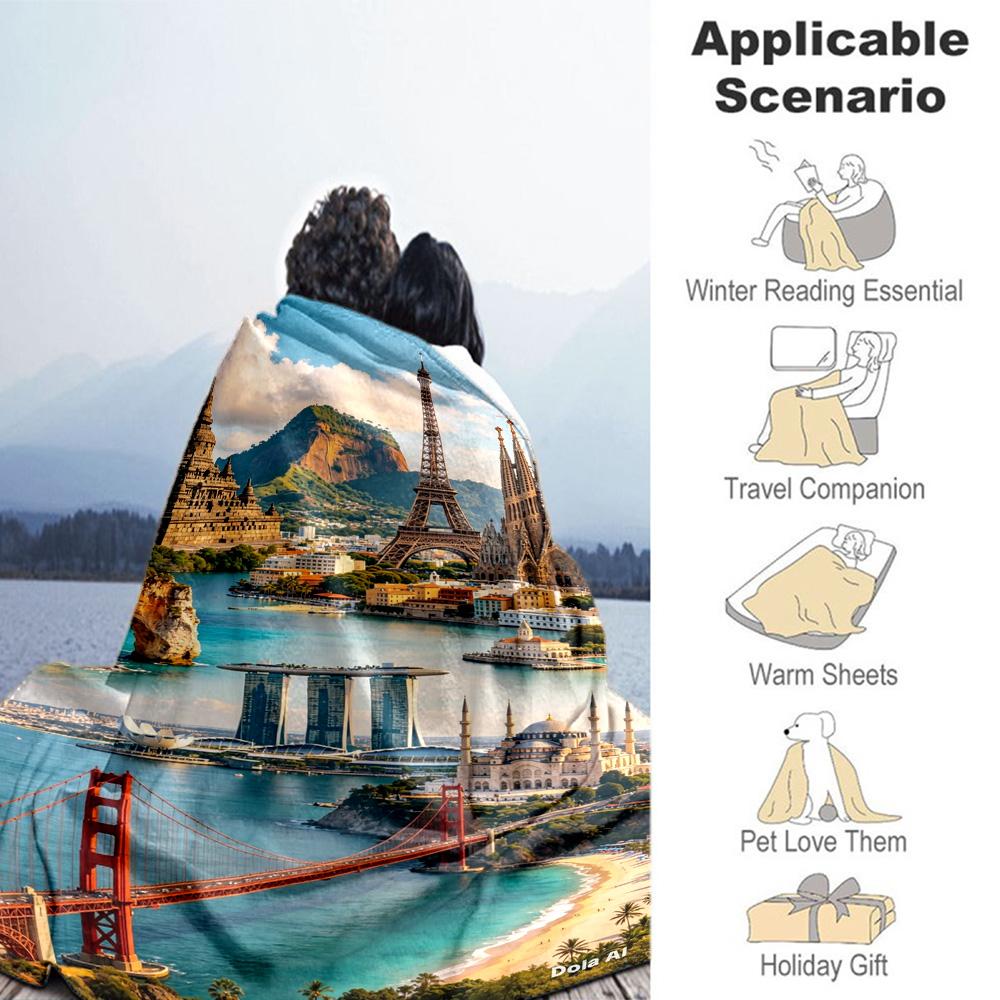 Customize Photo Personalized picture Blanket Gift Customizable Blanket Soft & Cozy Versatile for Bedding Picnics Seaside Nap Four Seasons Multipurpose