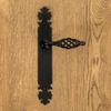 LAGOS door handle with plate without hole BLACK