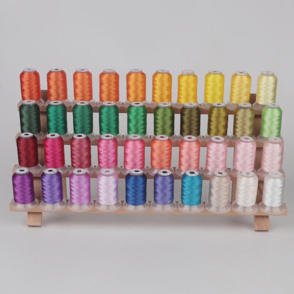 "40 Colors Polyester Embroidery Thread Set, 120D/2, 500m Spools for Home and Computer Embroidery Machines, 40WT"