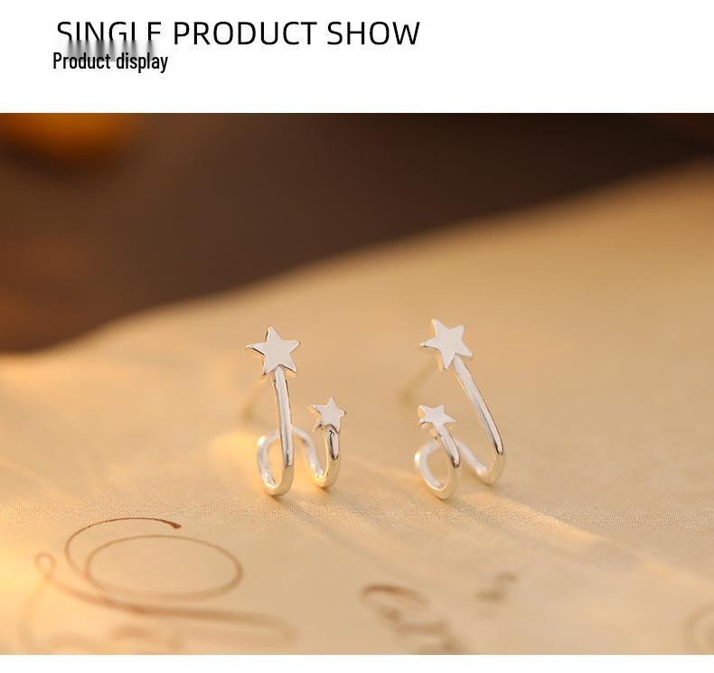 Серьги-клипсы Banyan Tree из серебра 925 пробы в корейском стиле – Простой, маленький дизайн для женщин и студенток