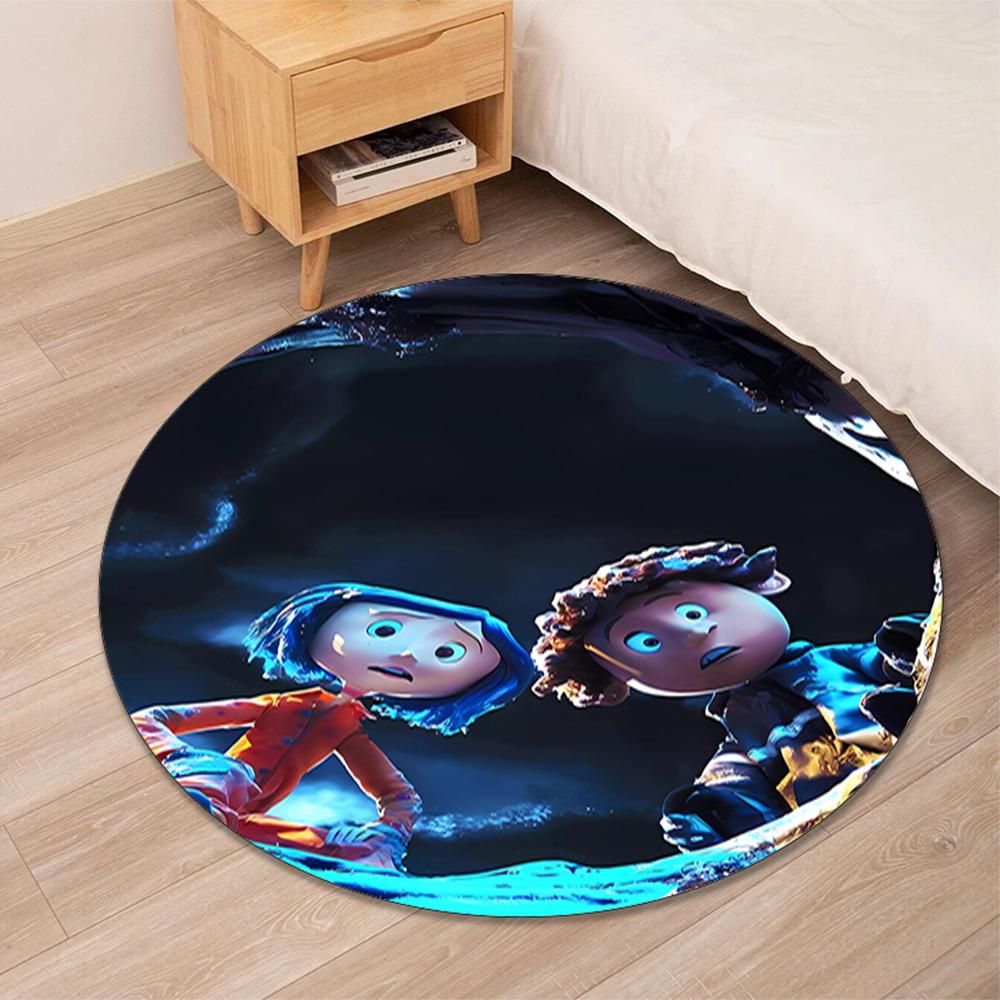 Coraline Printed Round Rug Carpet Chair Rug Area Rug Entryway Doormats,for Office Chair Living Room Bedroom Kitchen Room.